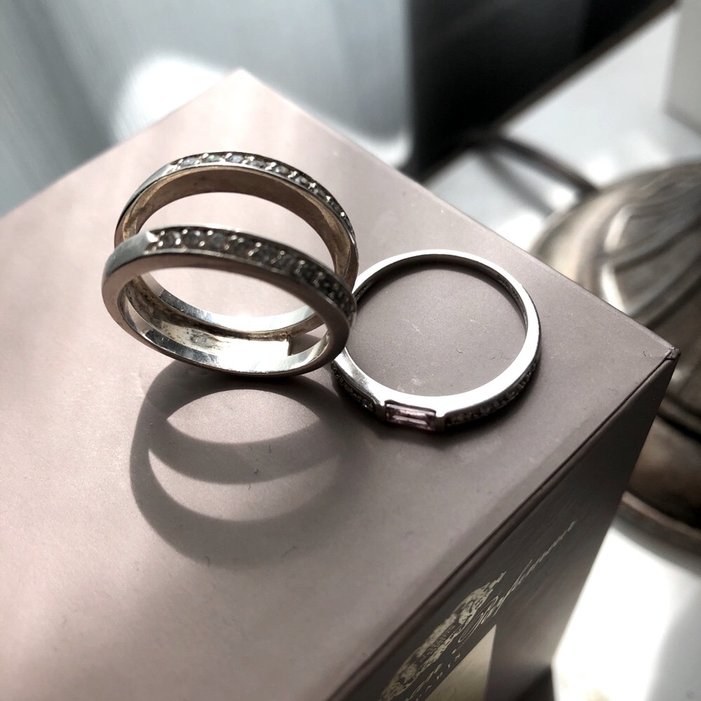 Two 925 Silver Rings SZ 8